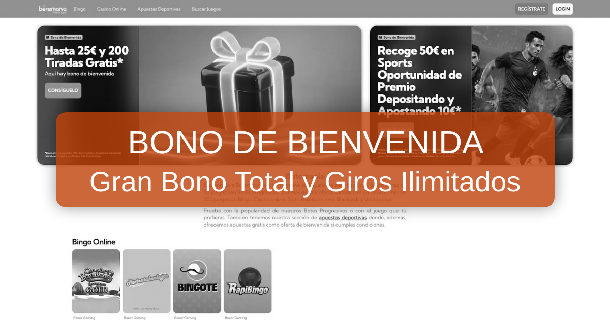 Botemania Casino y su promoción de bienvenida de hasta 25€